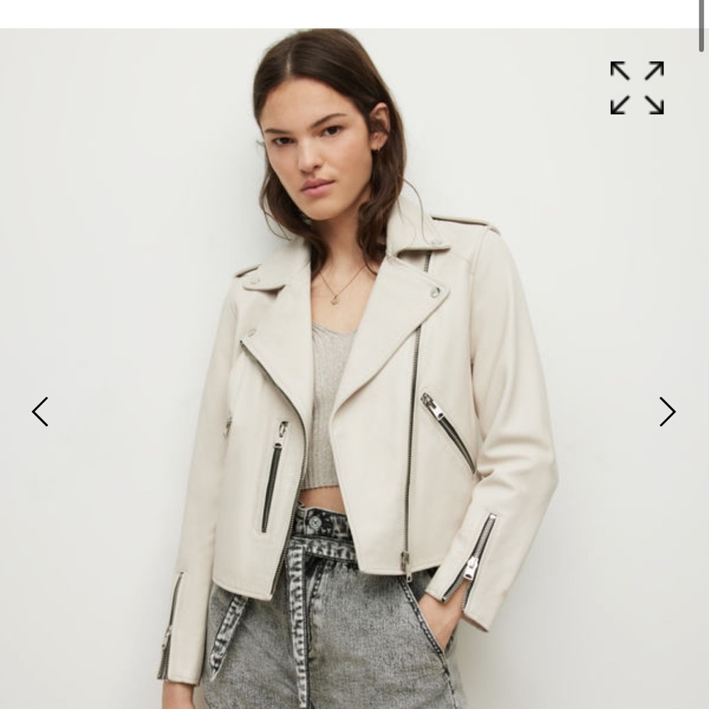 All Saints Original Cream Leather Jacket